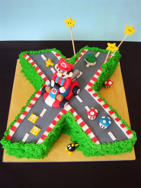 I used one box of yellow cake mix. butter hearts sugar: Mario Kart Birthday Cake
