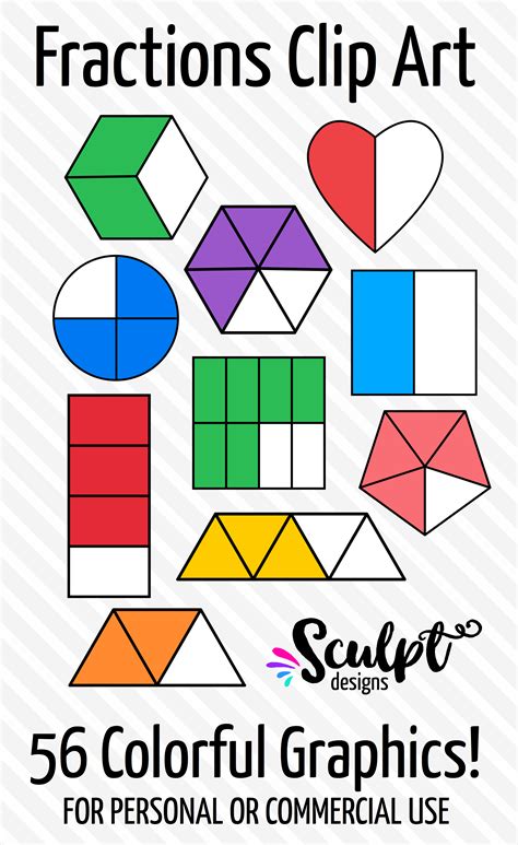 Fractions Clip Art ~ Various Shapes And Colors Clip Art Free Clipart