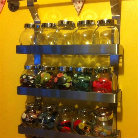 Ikea Spice Rack And Jars For Button Storage Dream Craft Room Ikea