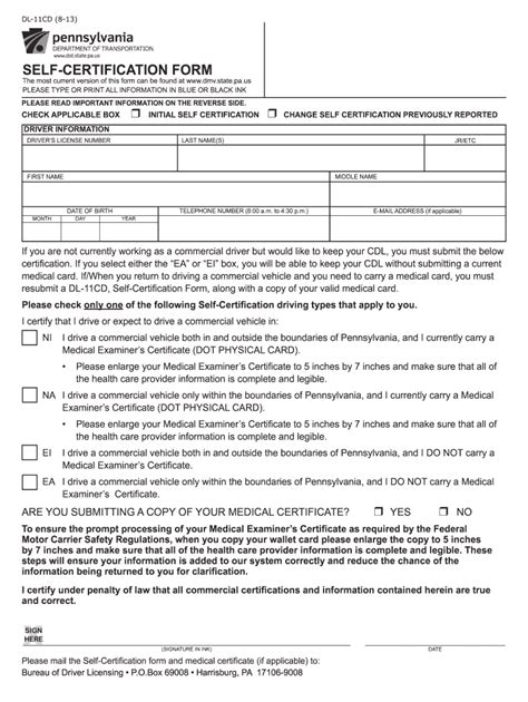 Pa Dot Medical Card Form Fill Out And Sign Online Dochub