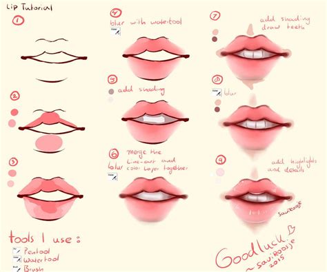 Image Result For Anime Lips Drawing Techniques Drawing Tips Drawing