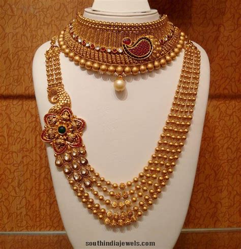 Grand Bridal Choker And Haram Set South India Jewels