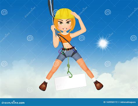 Girl Climber On The Wall Stock Illustration Illustration Of Active
