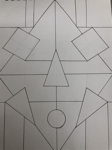 Symmetrical Balanced Composition Geometric Shapes Drawing Geometric