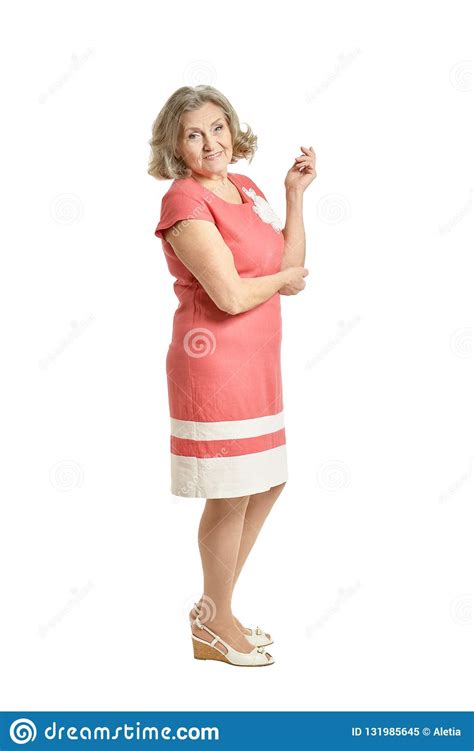 portrait of beautiful senior woman posing on white background stock image image of adult