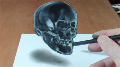 When drawing a full profile of a skull. How to Draw a 3D Skull, Trick Art Crystal Skull Illusion ...