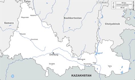 Orenburg Mappa Gratuita Mappa Muta Gratuita Cartina Muta Gratuita Frontiere Idrografia
