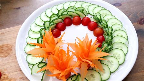 Vegetable Carving Garnish Super Salad Decoration Ideas Youtube