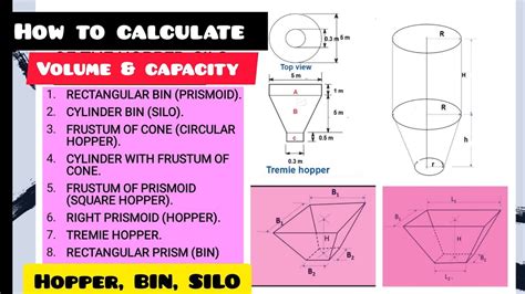 How To Calculate The Hopper Silo Bin Volume And Capacity Volume