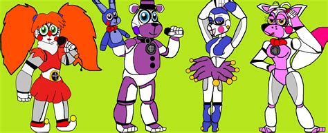 Circus Baby Funtime Freddy Ballora And Ffoxy By Alvaxerox On Deviantart