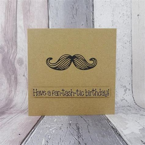 Moustache Birthday Card Handmade Handlebar Mustache Pun Card Etsy Uk