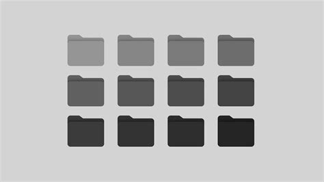 Black N White Desktop Folder Icons For Macbook And Windows