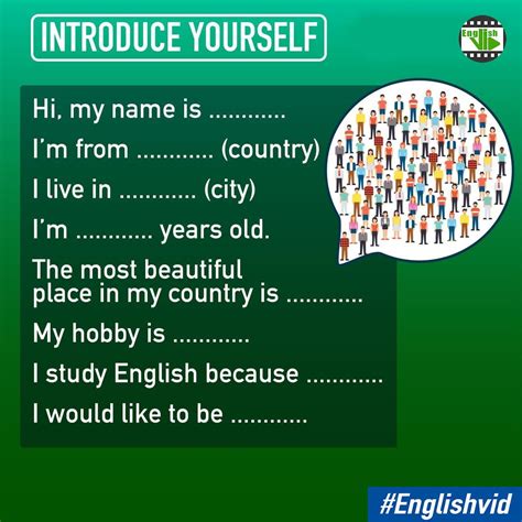 Introduce Yourself In English In 2021 How To Introduce Yourself