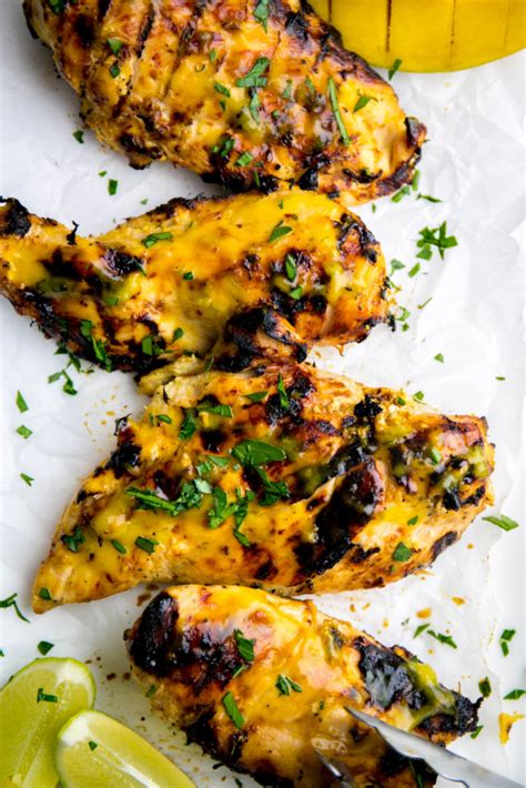 Pour marinade over chicken strips and coat well. Grilled Mango Lime Chicken (paleo) - Love Chef Laura