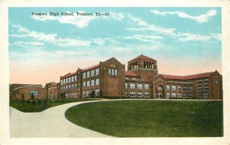 Illinois Il Freeport Freeport High School 1920s Postcard Ebay