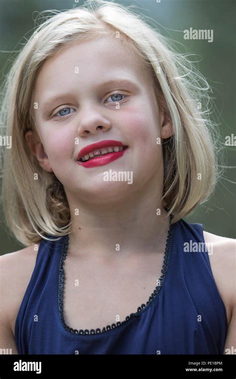 Pretty Young Blonde Female Preteen Fashion Shoot Looking At Camera 52a