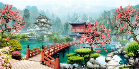 Wall Mural Oriental Landscape
