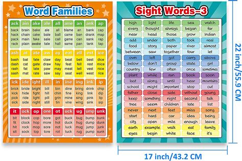 Buy 4 Sheets Sight Words Poster Extra Large Educational Posters And