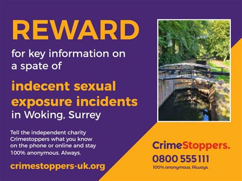 surrey appeal and £5 000 reward extended after more woking indecent sexual exposure incidents