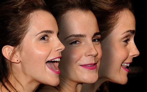 Women Actress Brunette Long Hair Celebrity Face Emma Watson Open