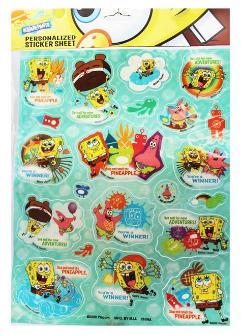 Spongebob Squarepants Patrick And Spongebob Assorted Sticker Set 19