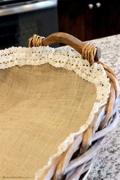Easy Diy Burlap And Lace Fruit Basket Life Should Cost Less