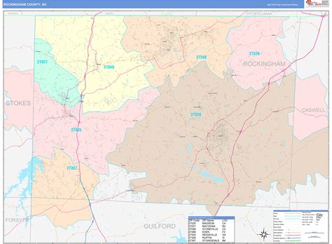 Rockingham County Nc Wall Map Color Cast Style By Marketmaps