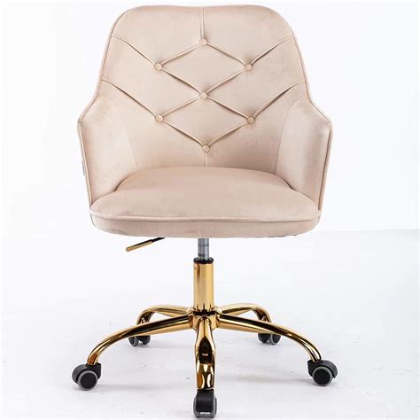 Zwiran Elegant Velvet Desk Chair For Girls Women Modern Swivel Office