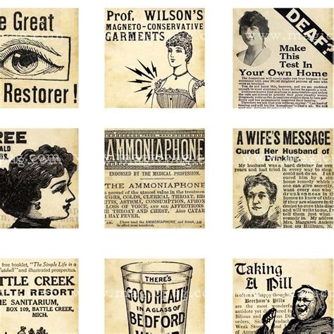 Antique Victorian Quack Medicine Digital Collage Sheet 1 Inch Etsy