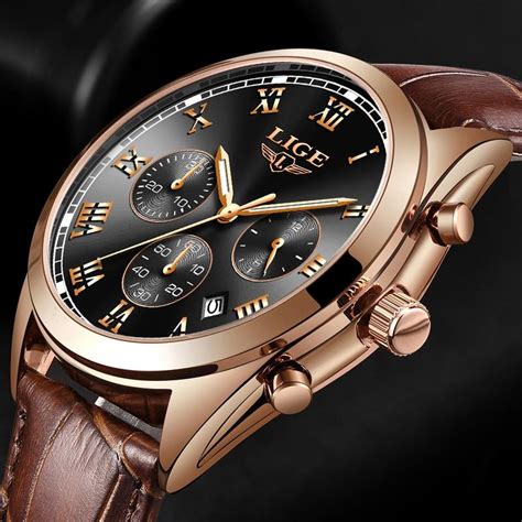 Top Brand Luxury Waterproof Quartz Watch Leather Sport Wrist Watch
