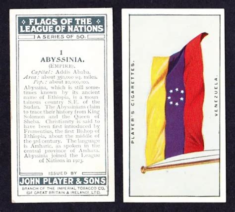 John Player Flags Of The League Of Nations 1928 Set Of 50 Vgexc
