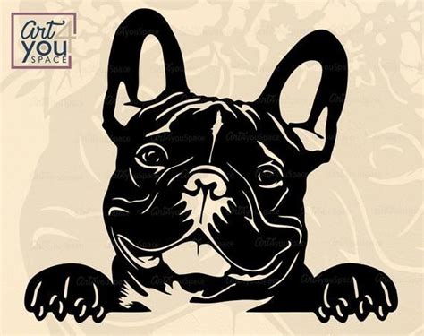 French Bulldog SVG Frenchie with flowers clipart Dog svg | Etsy