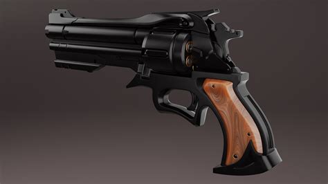 Revolver Gun 3d Model On Behance