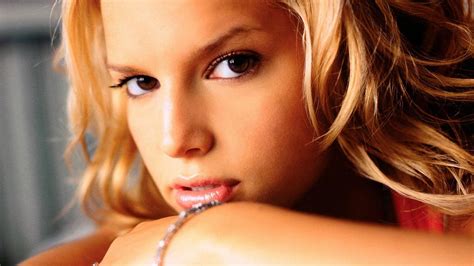 wallpaper face model blonde eyes long hair lips mouth supermodel jessica simpson girl