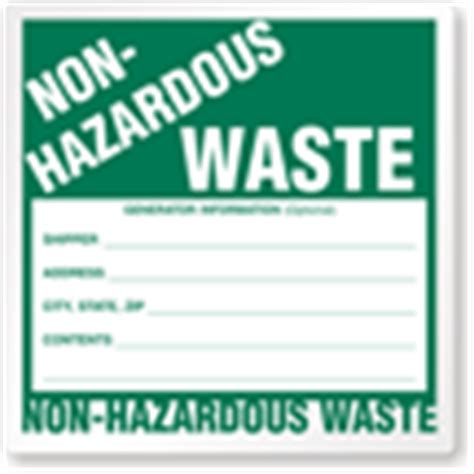 Non Hazardous Waste Labels