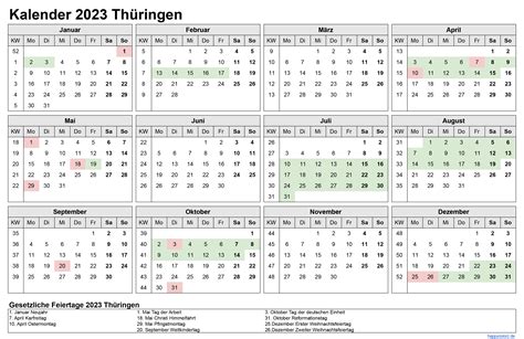 Kalender 2023 Und 2024 Ferien Thüringen Feiertage Pdf Xls Und Png