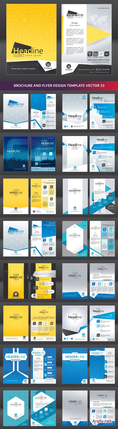 Brochure And Flyer Design Template Vector 53 Free Download Vector