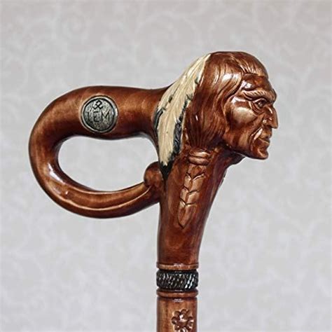 American Indian Walking Stick Cane Hand Carved Lovely Novelty Hand Carved Walking Sticks