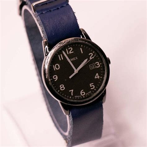 35mm black timex indiglo date watch for men and women vintage vintage radar