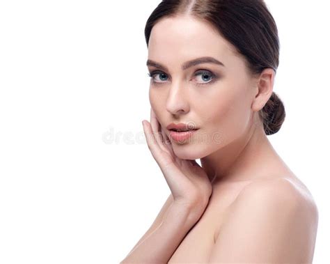 Beauty Woman Face Closeup Beautiful Brunette Young Spa Model Girl With Perfect Skin Skin Care