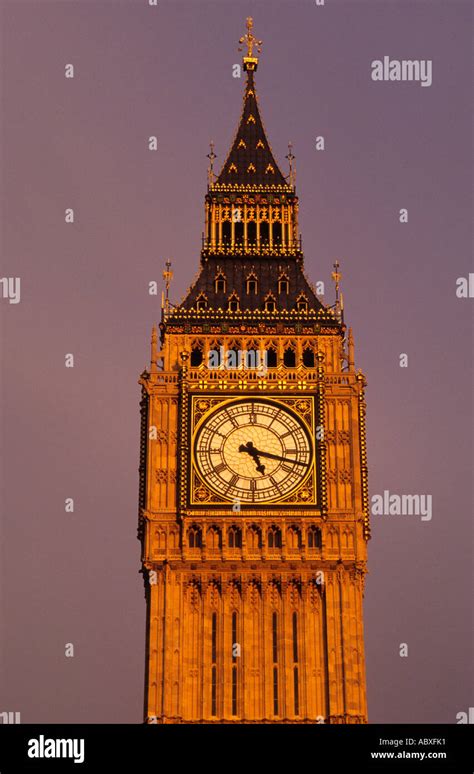 Big Ben Clock Tower At Sunset Uk London England Uk Elizabeth Tower