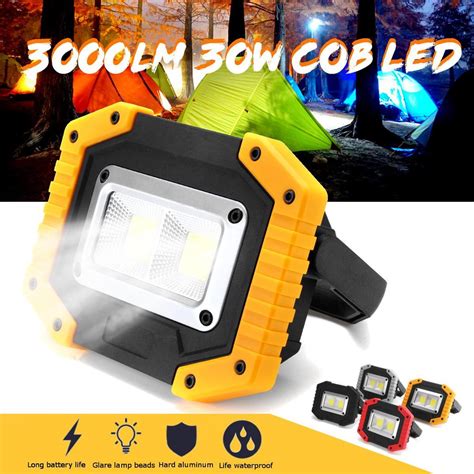 Buy 2 Cob 30w 3000lm Rechargeable Waterproof Led Flood Lights Work