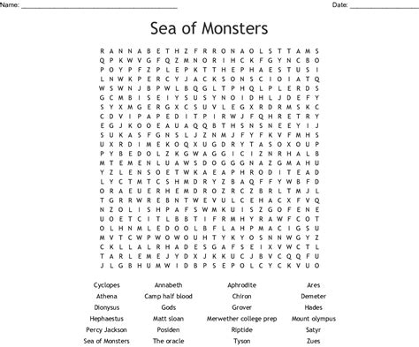 Monster Word Search Printable Word Search Printable