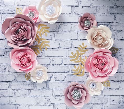 3d Paper Flowers Backdrop Blush Nursery Wall Decor Etsy Paper