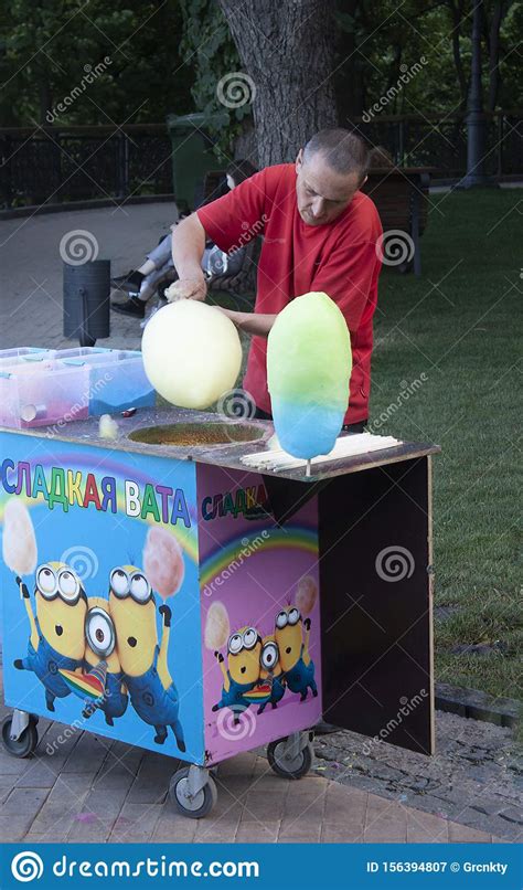 Cotton Candy Seller Man At Park Editorial Photography Image Of