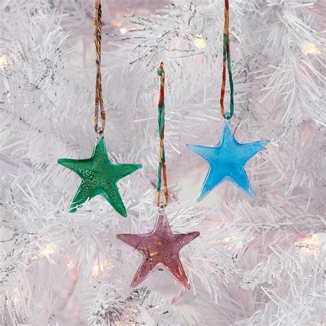 Glass Star Ornaments Set Handmade Christmas Ornaments Serrv