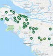 A map of the campgrounds on Vancouver Island both paid and free ...