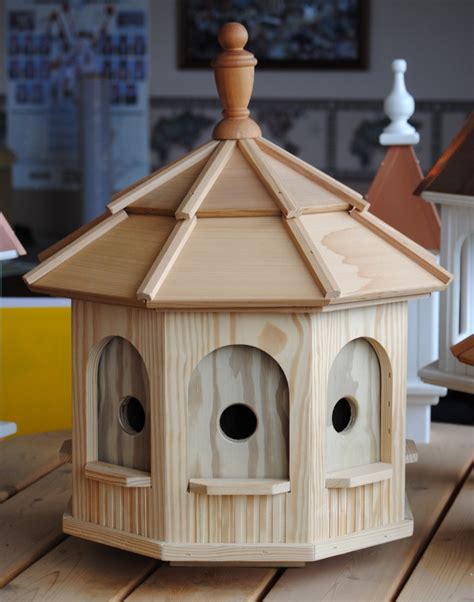 It is summer and came across many free birds flying around the house, so started putting some grains and water. Large Wooden Octagon Bird House —Wooden Birdhouses and Birdfeeders Mayse Mfg. Co. Outdoor Products