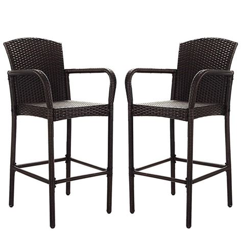 Don't miss out on these savings. Costway Rattan Wicker Outdoor Patio Bar Stool Armrest ...