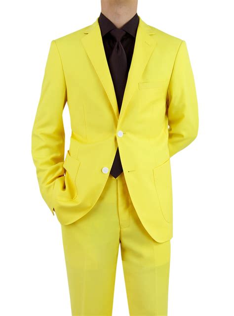 Mens Two Button Yellow Suit 911
